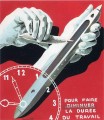 ベルギーの繊維労働者センターが労働時間を削減するためのポスターのプロジェクト 1938年 ルネ・マグリット